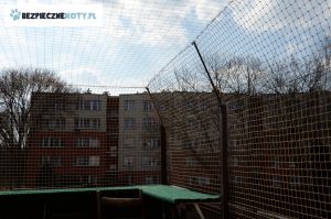 osiatkowanie tarasu dla kota, montaz siatki przeciw wypadnieciu kota, siatki ochronne kot taras krakow, siatka dla kota montaz