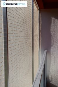 zabezpieczenie kota siatka konstrukcja stalowa, montaz siatek dla kota, ochrona kota przed wypadnieciem, siatki ochronne kot krakow